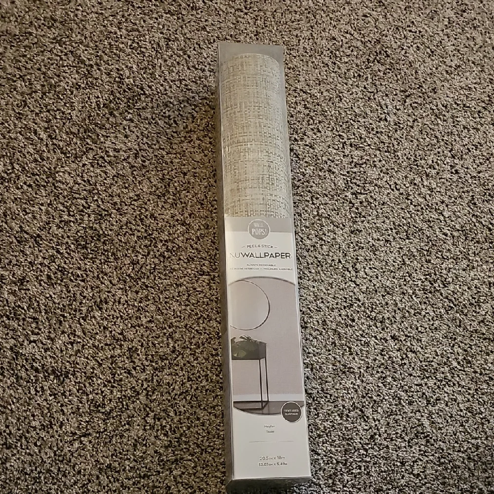 NuWallpaper Peel and Stick Wallpaper Mayfair Taupe Woven Textured